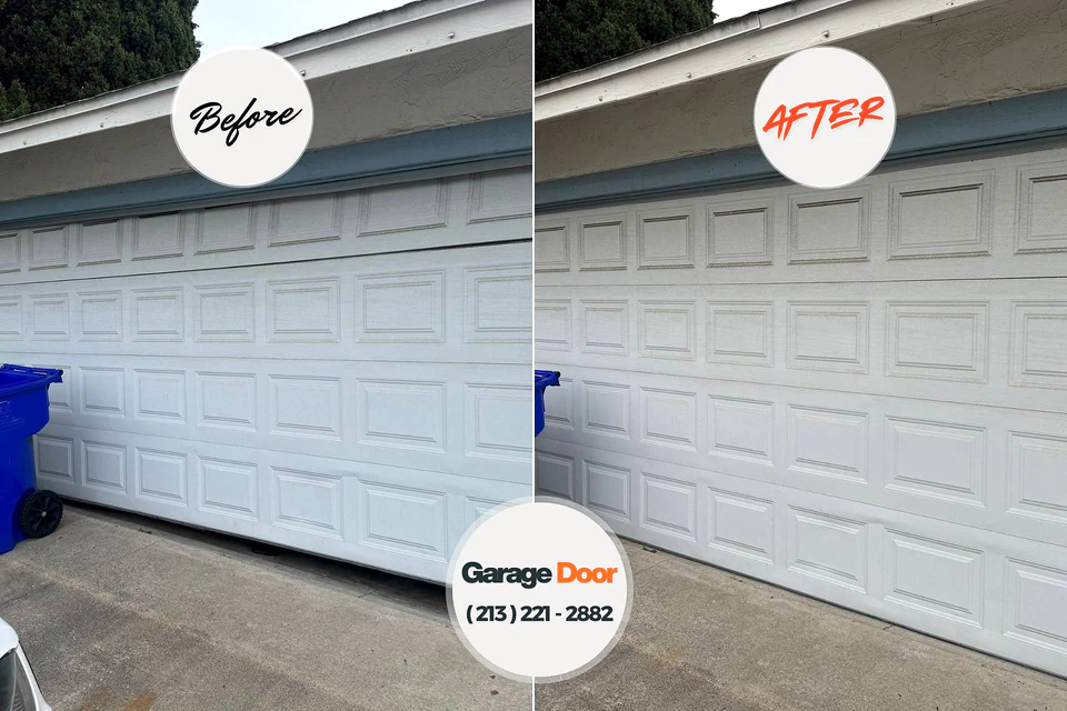 Before and after: garage door repair Deer Park, WA